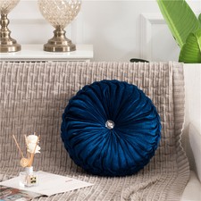 round navy cushion