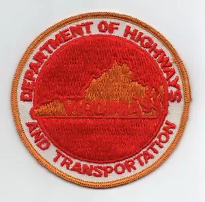 Virginia Dept. of Highways And Transportation Uniform Patch, Cloth Back, Mint - Picture 1 of 2