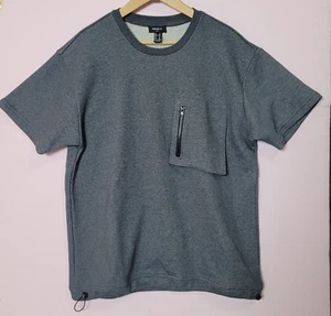 NWT Sweatshirt Short Sleeve FOREVER 21 Mens Unisex Sz Med Pullover Charcoal Gray - Picture 1 of 17