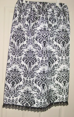 Medio deslizamiento de acetato blanco diseño de terciopelo negro ribete de encaje 30"-50" Sissy-XXL-NUEVO Foto 1 de 3