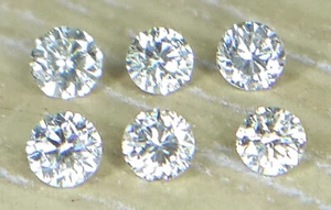 Sjewels 6pc 2.3mm Natural Loose Brilliant Cut Diamonds I1 Clarity J Color Settin - Picture 1 of 5