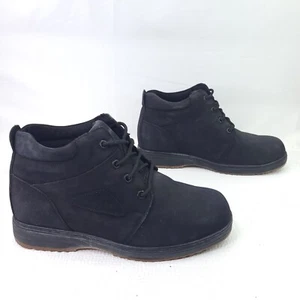 Calto 3 Zoll Aufzug Höhe zunehmender versteckter Absatz Stiefel schwarze Schuhe Größe 7,5 - Bild 1 von 10