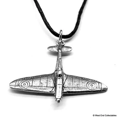 Collar colgante de peltre plateado Spitfire 2" Supermarine WW2 RAF regalo Foto 1 de 2