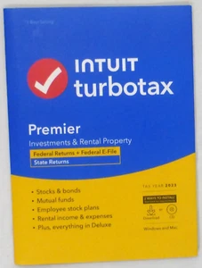 Intuit TurboTax Premier 2023 Fédéral + État pour Windows/Mac SCELLÉ, NEUF - Photo 1/3