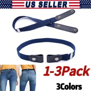 Men Women Buckle-free Elastic Invisible Waist Belt for Jeans No Bulge Hassle - Picture 1 of 16
