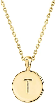 Collar colgante PAVOI enchapado en oro de 14K con letra inicial para mujer | Alfabetos dorados Foto 1 de 4