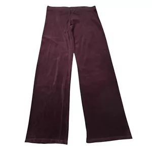 Pantalones de terciopelo vintage Y2K Juicy Couture pierna ancha talla m borgoña cordones - Imagen 1 de 9