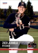 2017 Albuquerque Isotopes Choice #23 Zach Jemiola Temecula California CA Card