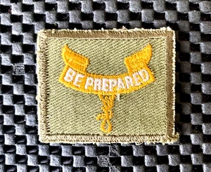 BE PREPARED EMBROIDERED SEW ON ONLY PATCH BOY SCOUTS OF AMERICA 2" x 1 1/2" NOS - Picture 1 of 2