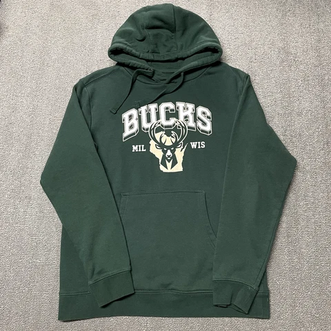 Milwaukee Bucks Sweatshirt Men Large Green Pullover Fanatics Hood NBA Basketball Cover