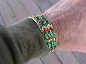 NEW WIDTH SIZE Navajo Indian Hand Beaded Cuff Bracelet 1,700+ Beads Mrs. John