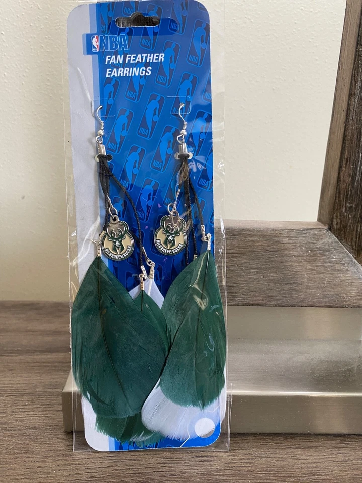 Pendientes Milwaukee Bucks Admirals Chicago Bulls Green Bay Packers .925 Sterling Foto 1 de 1