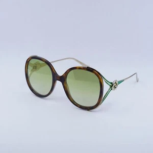 GUCCI GG0226S 006 Shiny Dark Havana/Green Gradient 56-22-130 Sunglasses New A... - Picture 1 of 6