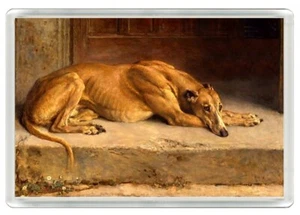GREYHOUND BEAUTIFUL DOG ART PRINT NOVELTY ACRYLIC FRIDGE MAGNET GREAT GIFT - Picture 1 of 1