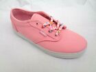 VANS ATWOOD GIRLS PINK CANDY FLORAL LACES CANVAS CASUAL TRAINER SHOE UK2