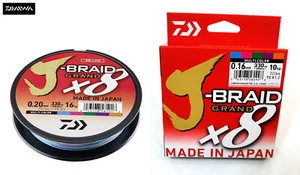 New Daiwa J-Braid Grand X8 Fishing Line Multi Colour 150m / 300m - All Sizes - Picture 1 of 3