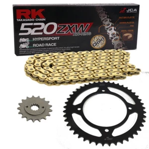 Chain Set Yamaha XTZ 660 91-95 Chain RK GB 520 Zxw 110 Gold Open 15/45 - Picture 1 of 4