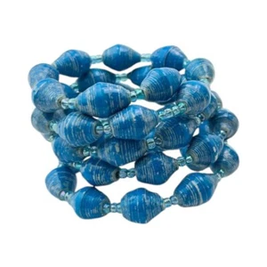 Africa Handmade Recycled Paper Bead Bracelet- Coil Bracelet - African Jewelry - Picture 1 of 9