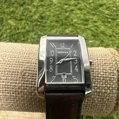 VINTAGE BEAUTIFUL TANK SWISS Stainless Black Men’s QUARTZ WATCH "RODANIA" 25mm - Image 1 of 4