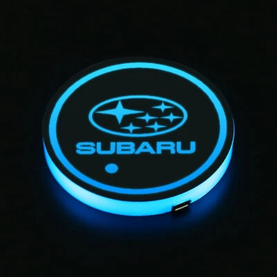 2PCS Seven Colorful LED Car Coaster Cup Holder Mat Pad Accessories for Subaru Foto 1 de 3