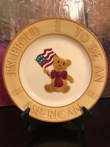 The Original Red Plate Company The Proud Bear Usato in ottime condizioni smalto spesso 1983 vintage USA - Foto 1 di 5