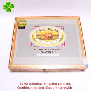 La Aurora Doble Figurado Platin Tubos leere Holz Zigarrenkiste 10" x 8" x 1,75" - Bild 1 von 11