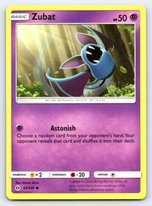 Zubat 54/149 Common Sun & Moon Base Set Tarjeta Pokémon - Casi Nuevo - Imagen 1 de 2