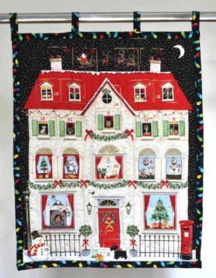 Quilted Christmas Advent Calendar House With Scotty Dog Reusable Count Down - Image 1 of 4