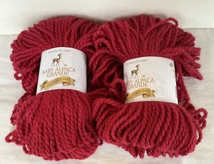 Plymouth Yarn Baby Alpaca Grande Yarn Red 2050 Lot 27169 2 Skeins NWT - Picture 1 of 3
