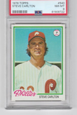 1978 Topps #540 Steve Carlton Graded PSA 8 NM-MT Philadelphia Phillies HOF