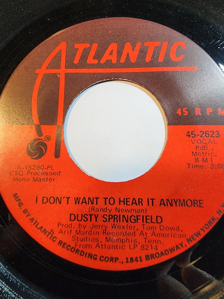 Dusty Springfield -The Windmills Of Your Mind /I Don'T Want To -Atlantic VG F265 - Image 1 of 1