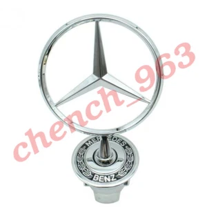 MOUNTED STAR HOOD LOGO/EMBLEM/ORNAMENT FOR MERCEDES-BENZ CHROME/BLACK/1994-2007 - Picture 1 of 6