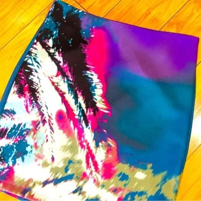 Bebe Leja Estampado Lápiz Trabajo Falda Morado Verde azulado Fecha Noche Verano Mediana Foto 1 de 3