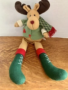 Sitting Winter Moose Plush 22” Christmas Decor Collins International - Picture 1 of 11