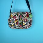 L Vera Bradley Floral Messenger Bag in retired Poppy Fields Pattern NWT MSRP $84
