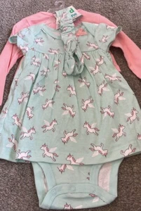 New Child Of Mine By Carter’s Baby Girl 3 Piece Outfit Size: 12 Months - Picture 1 of 2