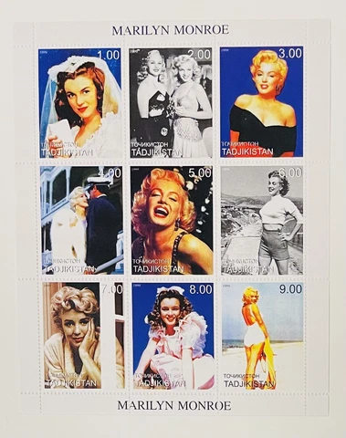 Marilyn Monroe Stamps TADZIKISTAN good condition Cover