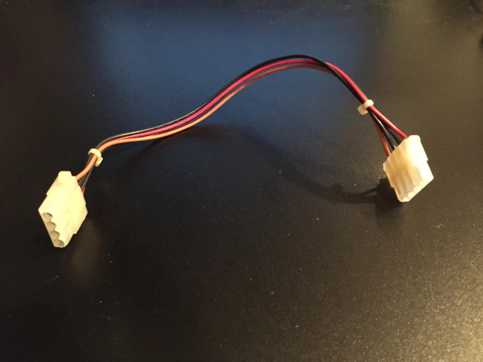 Molex 1x4 M/M 10" Hard Drive Power Cable Apple Macintosh SE II IIcx Classic A+ - Image 1 of 2