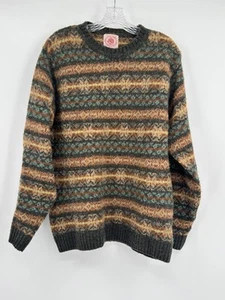 Maglione J.Press uomo Faire Isle lana girocollo manica lunga taglia L made in Scotland - Foto 1 di 4