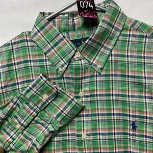 Ralph Lauren Herren Medium grün & blau kariert Langarm Knopfleiste Hemd - Bild 1 von 9