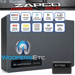 ZAPCO HB-410 II 8A CAR 10-CHANNEL DSP 31-BAND EQ 8-CHANNEL CLASS AB AMPLIFIER - Picture 1 of 9