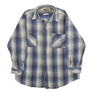 Camisa a Cuadros ST JOHN'S BAY Para Hombres Azul y Crema XL Informal Algodón Con Botones - Imagen 1 de 6