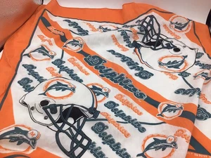 Vintage Miami Dolphins Bandana NFL Branded Made In USA All Over Print 1995 M2 - Picture 1 of 2