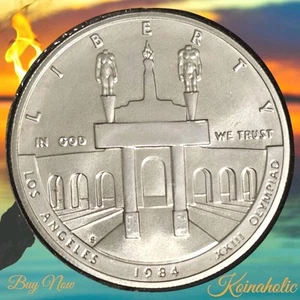 1984 S Olympic Silver Dollar US Mint Commemorative Proof $1 90% BU - Picture 1 of 8