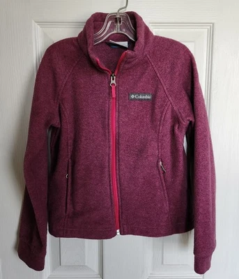Columbia Fleece Jacket Girls Pink Sz XS Zip Front And Pockets - Image 1 of 4