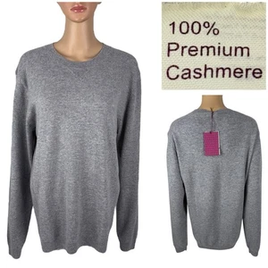State Cashmere Damen XL Pullover 100% Premium Kaschmir grau Freizeit Strick Neu mit Etikett - Bild 1 von 10