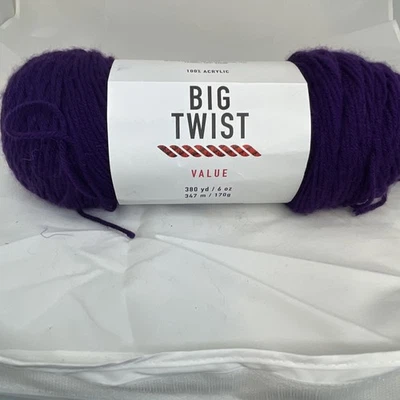 BIG TWIST Value Grape Soft Acrylic Yarn - 380 Yards - 6oz - #4 Worsted Weight - Image 1 of 4