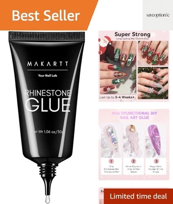 Nail Rhinestone Glue - 30ML Super Strong Adhesive Gel Nail Glue for Decoratio... - Image 1 of 4