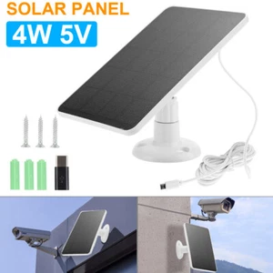 4W 5V Solar Panel for Security Camera with Micro USB Type C Port Battery Charger - Picture 1 of 12