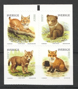 2005 Sweden Sc# 2518 - Wild Animals, Lynx, Bear, Wolf, Fox. MNH Cv$6 - Picture 1 of 1